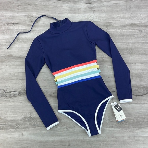 ☀️RIP CURL☀️ RETRO 70’s SAYULITA STR GOOD LONG SLEEVE ONE PIECE - Picture 2 of 16